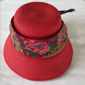 Betmar Red Roll Brim Hat One Size